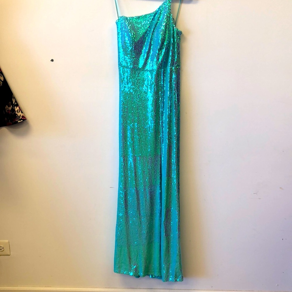 Cristal Doll Sequin Long Slit Dress